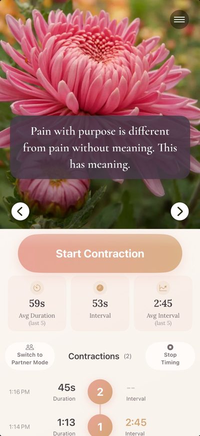 Bloom contraction timer with encouragement